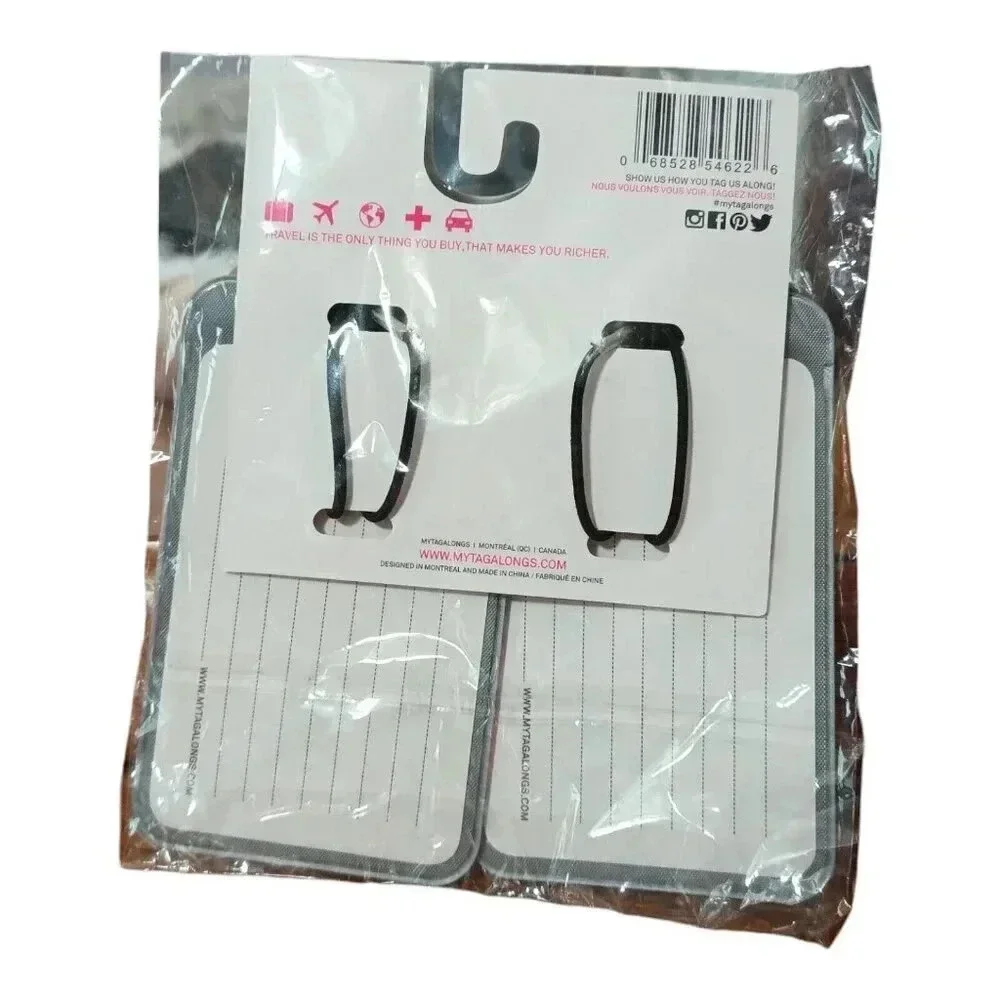 NEW My TagAlongs 2 Pc Set of Tropical/Palm Trees Luggage Tags
